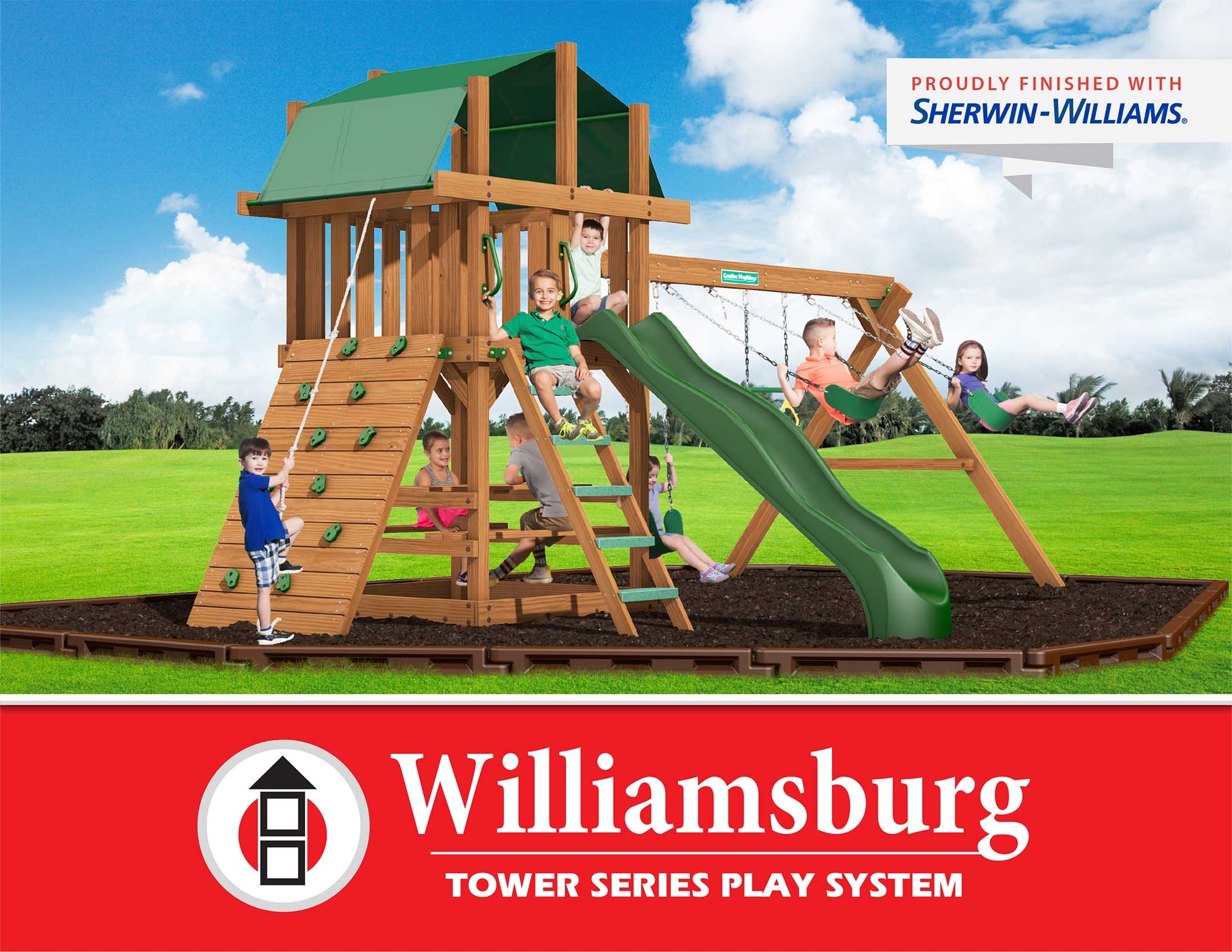 Childhood Starts With A Premium Williamsburg Swing Set From